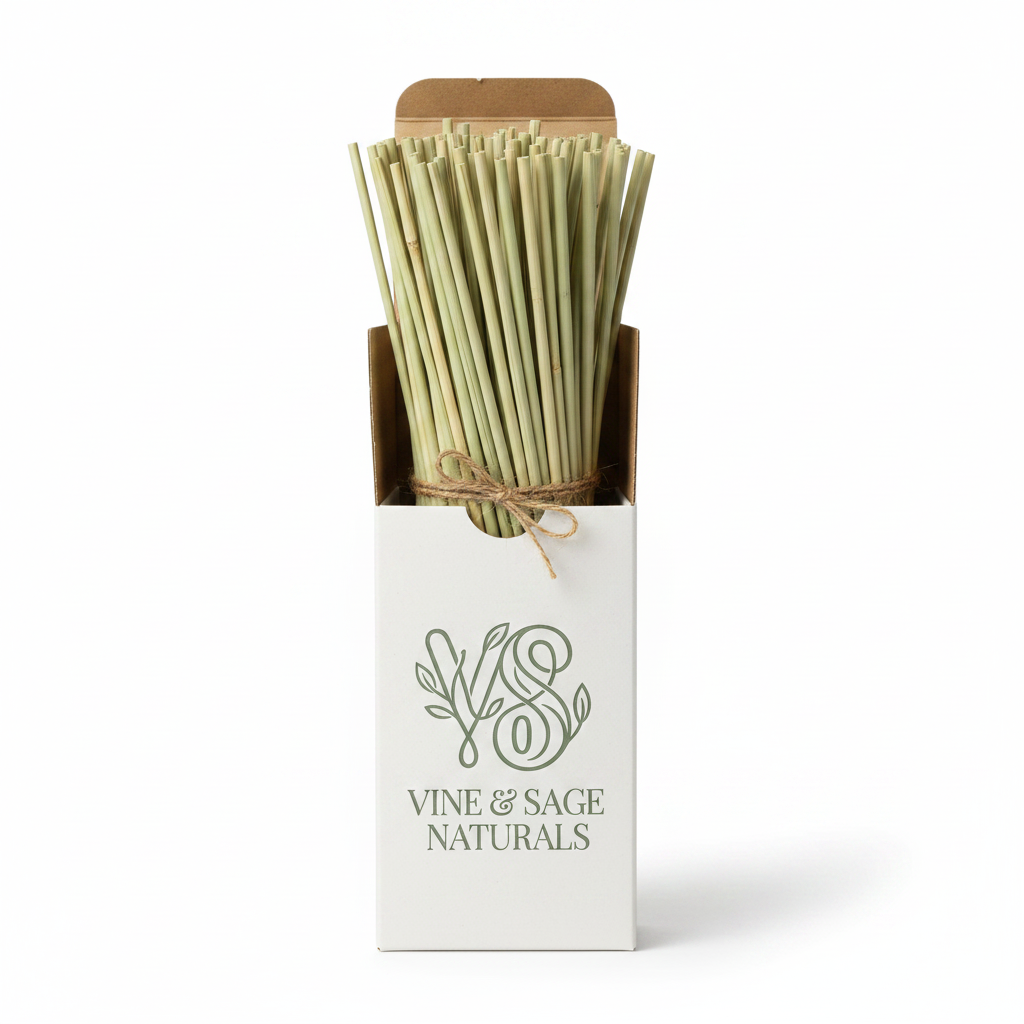 Grass Straws in White Box